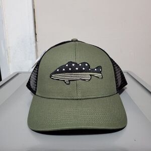 Avid Bass Mericana Trucker Hat / Cap Adjustable Snapback MH32007 Olive/Black